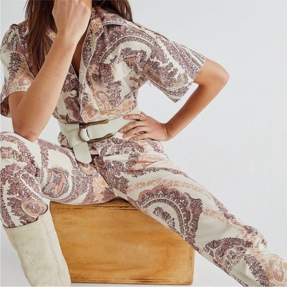 Free people We The Free Marci Printed Paisley Coverall Jumpsuit - Picture 5 of 9
